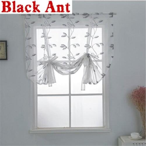 American Pastroal Bird Short Curtain For Living Room Kitchen Drape Panel Roman Half-Curtain Coffee Cabinet Decora DL-JD923#20