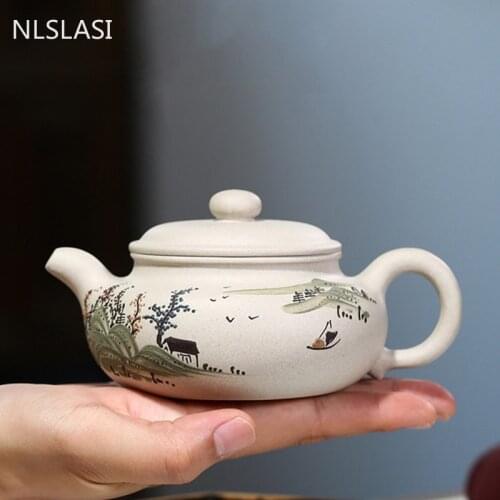 Authentic Yixing Handmade Tea Pot Antique Shape Purple Clay Teapot Raw Ore Beauty Kettle Chinese Tea Ceremony Gifts 200ml