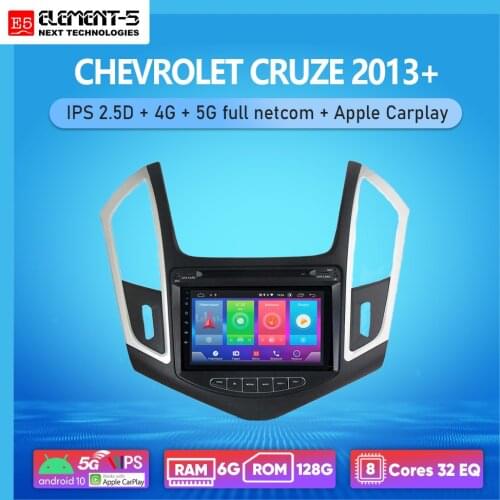 ELEMENT-5 9 inch 6G+128G Android 10 4G 5G WIFI RDS DSP Car Radio Multimedia Video Player For CRUZE 2013+ Navigation GPS HiFi