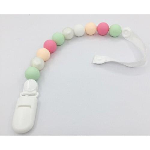 BPA-Free Fun Shapes and Colors Silicone Pacifier Holder Best For Teething Pain Relief, Teething clip & Soothie Pacifier Necklace