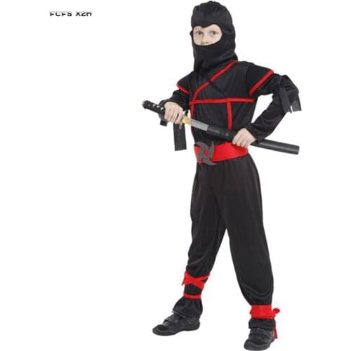 Black Boys Ninja warrior Cosplay Kid Children Halloween Naruto Anime Costume Christmas Purim Childrens Day Carnival Party Dress