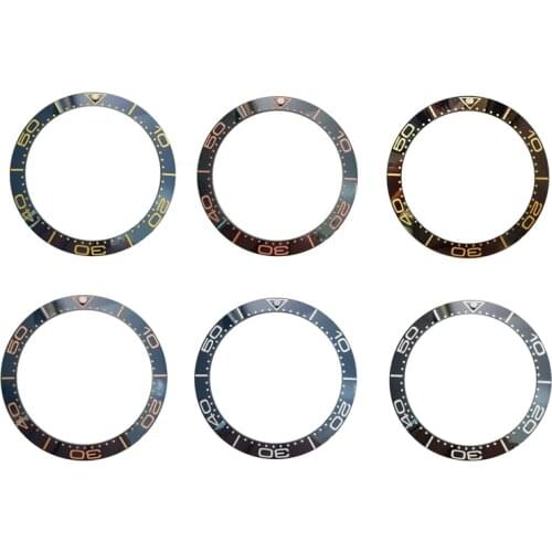 Black Blue 41.5mm Ceramic Bezel Seamaster Insert Mens Watch Replace Accessories Watch Face for Omega Seamaster Repair Watch Case
