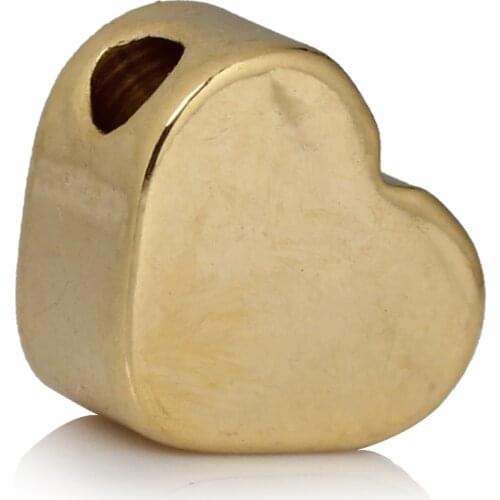 DoreenBeads Copper Spacer Beads Heart Gold color About 5mm( 2/8") x 4mm( 1/8"),Hole:Approx 1.2mm,20 PCs