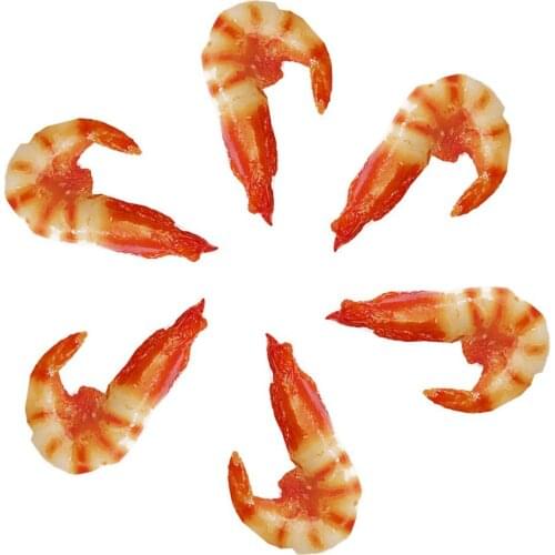 Gresorth 6 Pcs Artificial Soft Crayfish Fake Lobster & Cooked Shrimp Model Home Party Christmas Halloween Decoration - Red