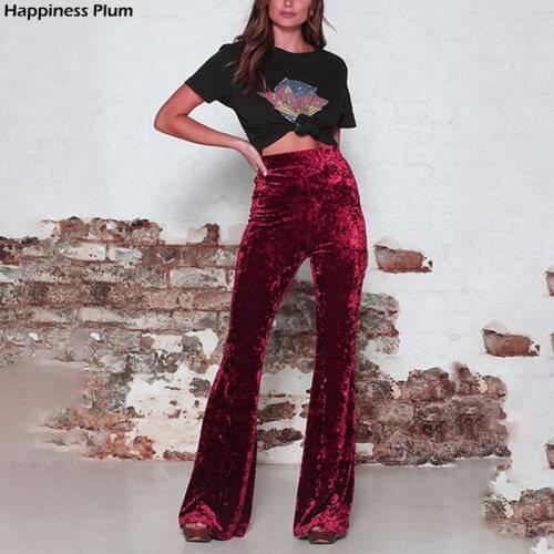 Женские бархатные брюки Happiness Plum China At AliExpress