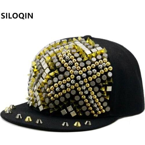 SILOQIN Novelty Headdress Decoration Flat Brim Cap Personality Trend Hip Hop Caps For Men Women New Adjustable Size Couple Hats