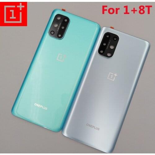 Housing Cover For Oneplus 8T Rear Door Battery Case Phone Back Repair Replacement Parts For One Plus 1+ 8T With Camera Lens+Logo
