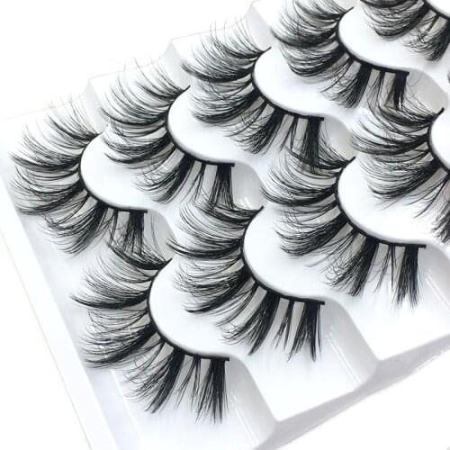 LDIANER false eyelashes vendor cross curl thick multi-layer three-dimensional 5 pairs 6D 027 stage catwalk eyelashes