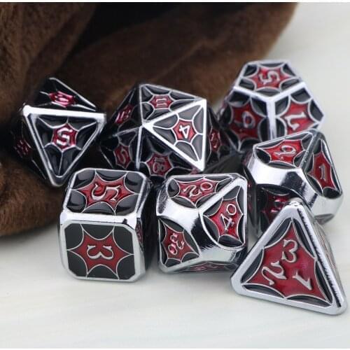 Metal dnd dice set tabletop MTP RPG rainbow d&d dice dungeon and dragon d20 polyhedral dice with bag D20 D12 D10 D8 D6 D4