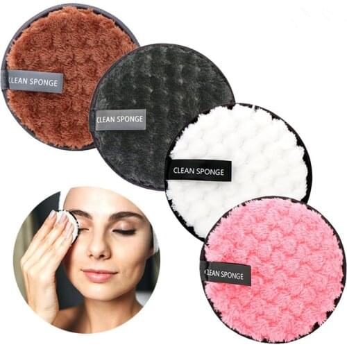 Reusable Makeup Remover Cotton Wipes Microfiber Make Up Removal Sponge Cotton Cleaning Facial Clean Sponge Puff