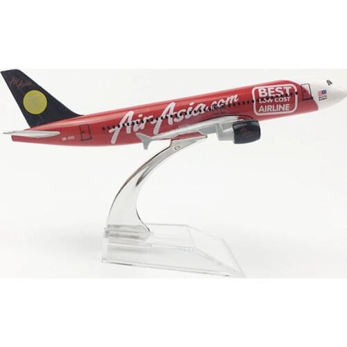 16cm Air Asia Airlines Airplane Model Best 2007 A320 Air Asia Metal Diecast Aviation Model 1:400 Airway Aircraft Model Scale Toy