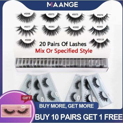 MAANGE 20/30 Pairs 3D Mink Lashes Long Lasting False Eyelashes Extension Faux Full Lashes Strip Lashes Make Up Natural Eyelash