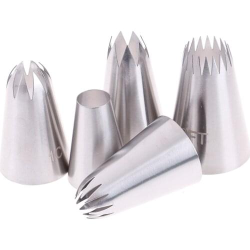 5 Pcs/Set Stainless Steel Pastry Icing Piping Nozzles Decorating Tip Cake Cupcake Decorator Rose Accessories Kitchen