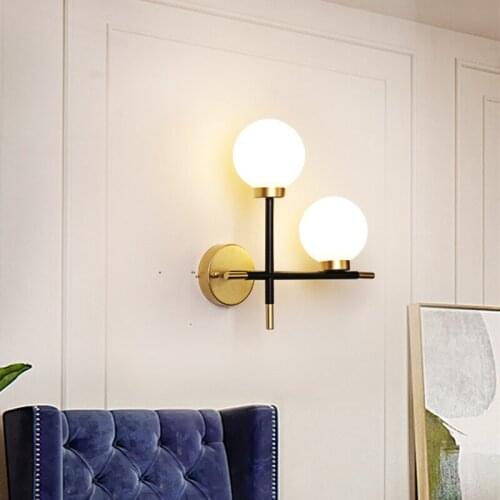 Nordic E27 Wall Lamp Glass Ball Led Mirror Light For Living Room Bedroom Study Corridor Bedside Lamp Modern Decor Home Wall Lamp