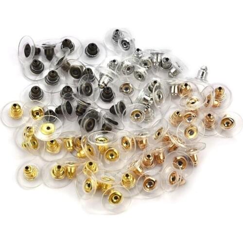 100pcs/lot Rubber Earring Backs Stopper Earnuts Stud Earring Back Supplies For Jewelry DIY Jewelry Findings Making Accessories