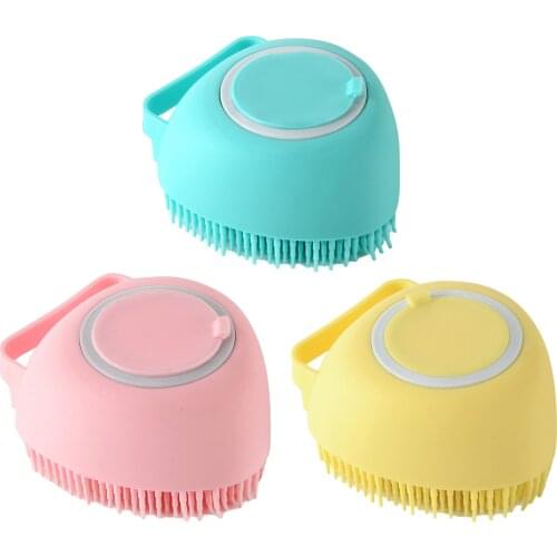 Bath Brush With Hook Soft Silicone Baby Showers Cleaning Massage Back Scrub Showers Bubble Non-toxic Brushes Bathroom Supplies