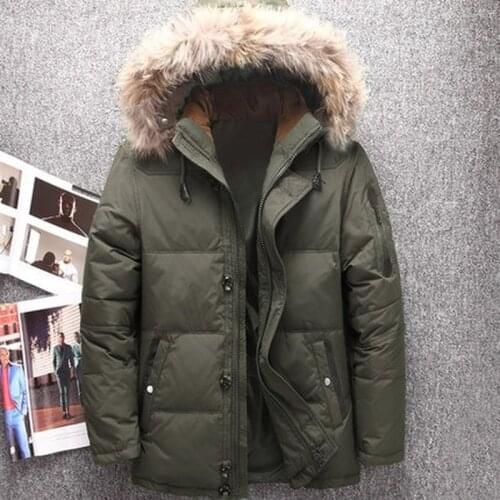 High Quality Down Coats Male Casual Winter Outerwer Down Parkas Winter Big Genuine Fur Hood Duck Down Jackets Men Warm