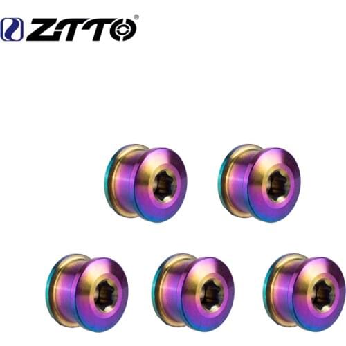 ZTTO 5PCS Titanium Disc Screw for Crankset High-strength Bicycle Chainwheel Screws Road MTB Bicycle Chainring Bolt Bicycle Parts