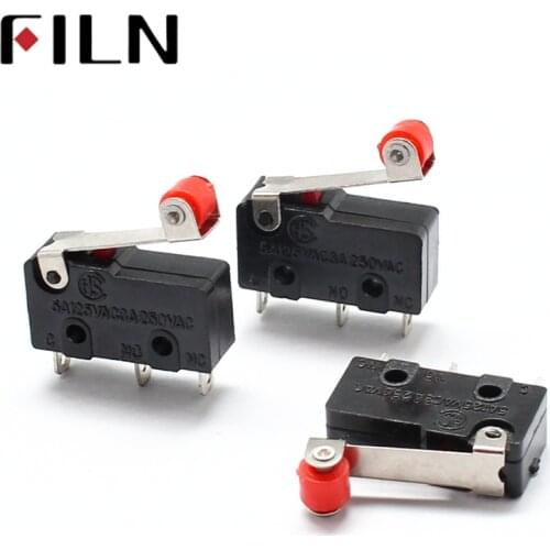 1Pcs KW12-3 Mini Micro Roller Lever Arm Normally Open Close SPDT Snap Action Limit Switch