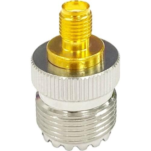 1pc UHF Female Jack To SMA Female Jack RF Coax Adapter Modem Convertor Straight Nickelplated NEW for WIFI antenna