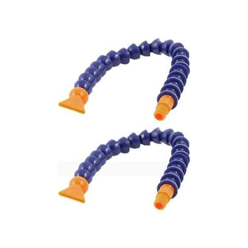 11.4" Multi Direction 1/4" PT Male Thread Flat Nose Flexible Coolant Pipe 2 Pcs