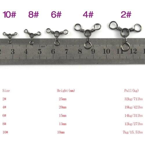 25PCS/Pack Terminal Tackle Three 3 Way Trigeminal Swivels Connector Swivel Hook Carp Fishing Tackle Accessories