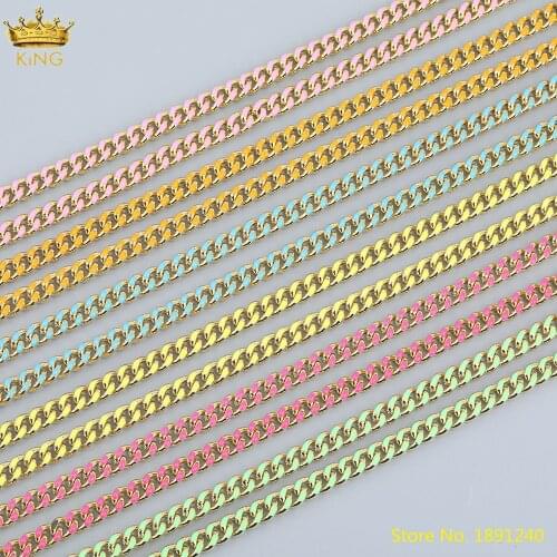 5M/lot 8mm Enamel Beaded Chains For Jewelry Making,Oval Enamel Beads Links Plated Gold Copper Handmade Jewelry Chain Findings