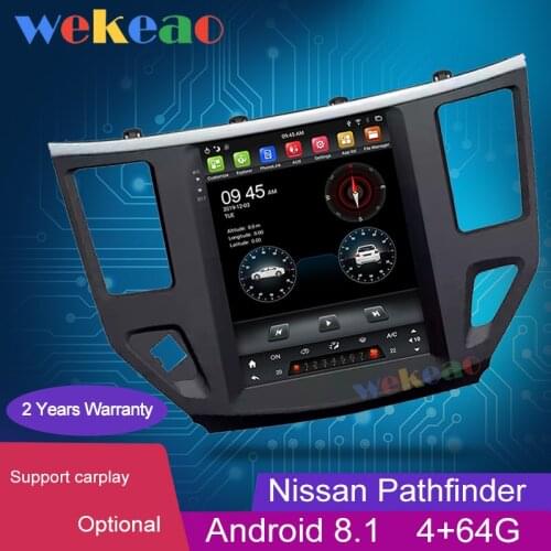 Wekeao Vertical Screen Tesla Style 10.4'' 1 Din Android 8.1 Car Radio GPS Navigation For Nissan Pathfinder Car DVD Player 2013