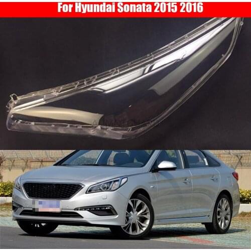 Car Headlight Lens For Hyundai Sonata 2015 2016 Headlamp Cover Car Replacement Front Auto Shell Cover
