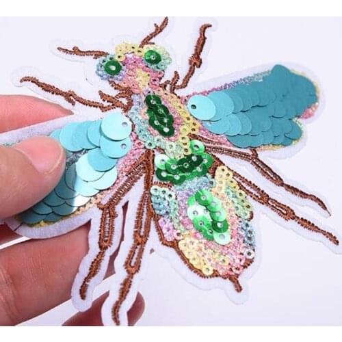 Sequin Iron On Patches For Clothing Animal On The Breach Embroidery Applique DIY Hat Coat Dress Pants Accessories Cloth Sticker