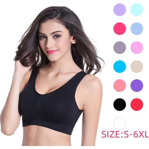 Sports Bra for Women Tops Shockproof Bra Fitness Seamless Nylon Wire Free Double Layer No Pressure Bra Sexy Large Size S-6XL