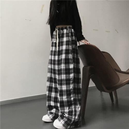 FZBIZLYV Women's Plaid Trousers