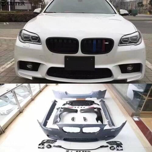 F10 F18 5 Series M-TECH Car body kit PP Unpainted front bumper Fender side skirts Rear bumper For BMW F10 F18 M-TECH 11-15