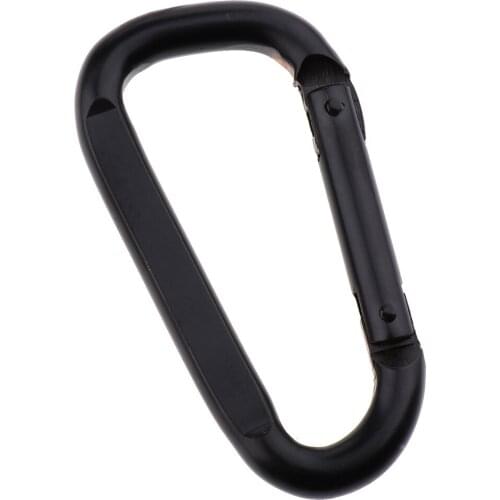 Lightweight D Shaped Key Clip Wear Resistant Carabiner Keyring with Snap Hook Lock