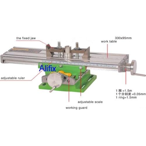 Miniature precision multifunction Milling Machine Bench drill Vise worktable X Y-axis adjustment Coordinate table