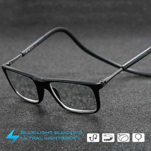 Hang on Neck Blue Light Blocking Reading Glasses,Comfortable Soft TR90 material