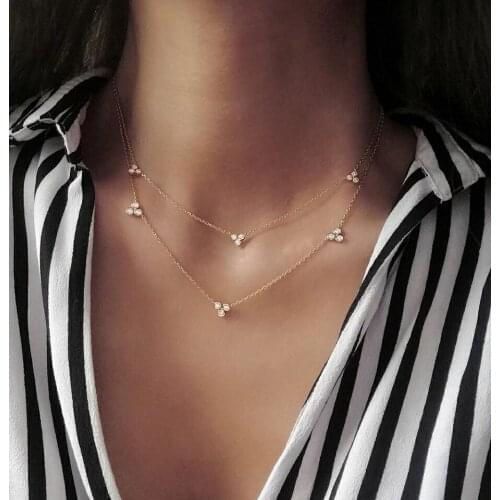 2021 valentines gift jewelry wholesale in heart geometric round full heart CZ rose gold color collar necklace