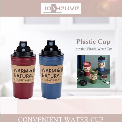 Casual Cup 500ml New Pp Material Plastic Fashion Portable Student Office Girl Plastic Milk Tea Coffee Lid New Product Water Cup