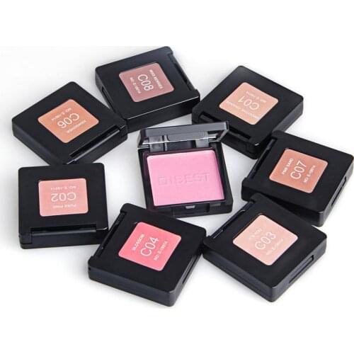 Qibest 8 Colors Natural Blush Baked Cheek Face Blusher Texture Baked Blush Face Base Blush Palette Powder Makeup