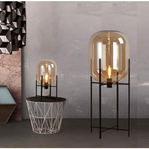 Smoke glass lamp floor lamp loft replica design lamp modern stained glass sculpture lighting cognac glass shade standing light