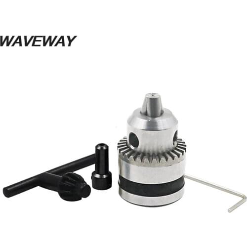 Drill Holder Head Chuck 0.6-6mm Mount B10 Taper with 4/5/6/8/9.5/10/11/12/14mm Connector Rod Motor Shaft Key Wrench Power Tools