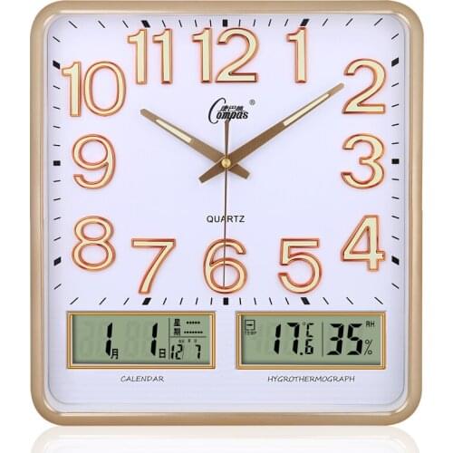 Luminous Mute Wall Clock Modern Calendars Living Room Bedroom Clock Minimalist Electronic Quartz Unique Kitchen Home Decor C6T3