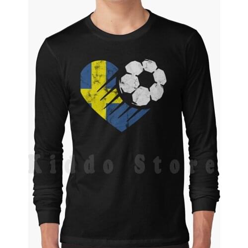 Soccer Sweden Fan Shirt Hoodie Long Sleeve Sweden Sverige Soccer Football Fan Sweden Football Yellow Europe