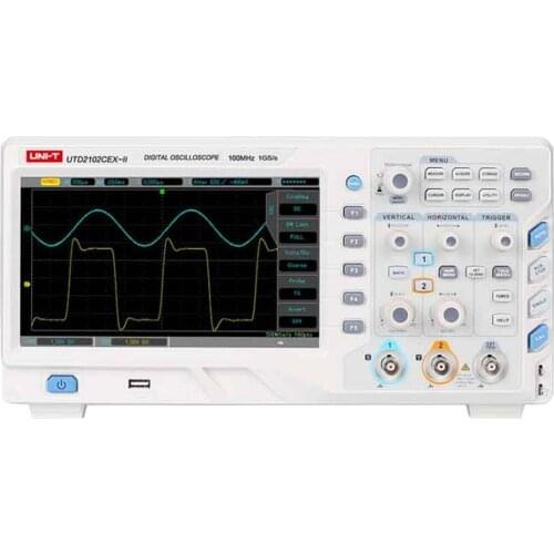 UNI-T UTD2102CEX-II Digital Storage Oscilloscope 100Mhz Dual Channel 8" Color LCD Display 20000wmfs Waveform Capture Rate