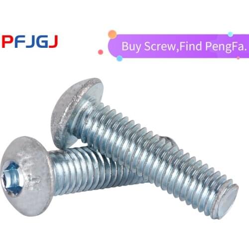 Peng Fa M3M4M5M6M8M10M12 Hex socket Screw Half Round head Bolts Mushroom head Screws 10.9 Grade ISO7380 Galvanized