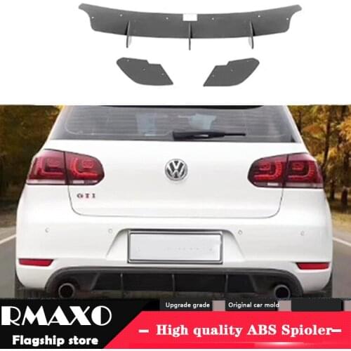 For VW GOLF 6 GTI Body kit spoiler 2010-2013 For GOLF 6 R R20 ABS Rear lip rear spoiler back Bumper Diffuser Bumpers Protector