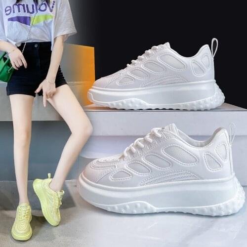2021 White Chunky Sneakers Trendy Women Dad Shoes Pink Spring Summer Casual Shoes Fashion Womens Sneakers Classic Trainers