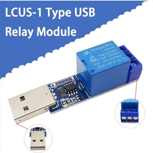 1Pcs LCUS-1 USB Serial Port Control 1 Channel Relay Module Electronic Converter PCB USB Smart Home Intelligent Control Switch