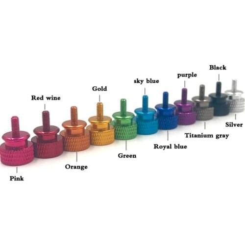 10Pcs M3*6.7mm Aluminum Alloy Computer Case Side Panel Hard Disk Hand Screw Knurling Thumb Screw Color Nail