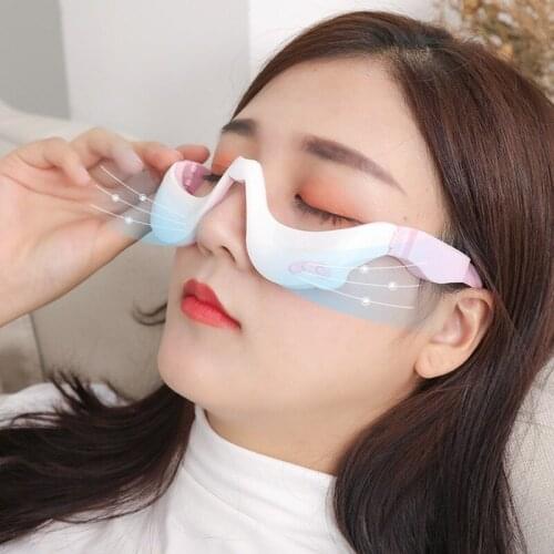 3D EMS Micro-Current Pulse Eye Relax Massager Heating Therapy Acupressure Fatigue Relief Wrinkle Reduction Blood Circulation